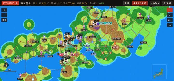 桶狭間の戦い の地図